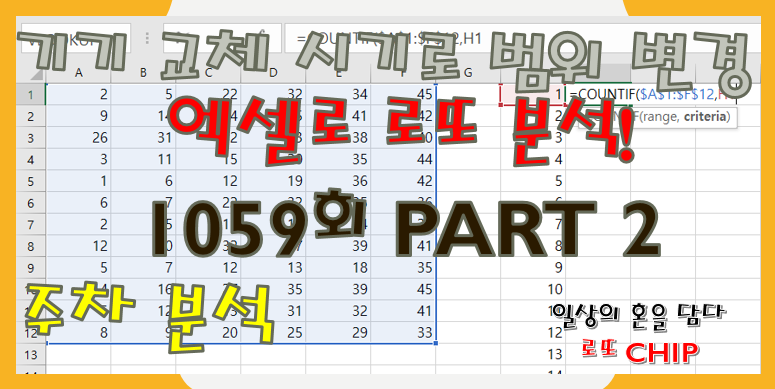  로또 1059회 예상번호 분석 10조합 PART1, 2(추첨일/주차분석)