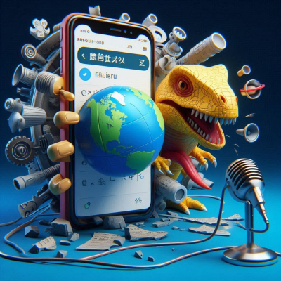 스마트폰 화면에 지구와 캐릭터가 등장하는 장면.