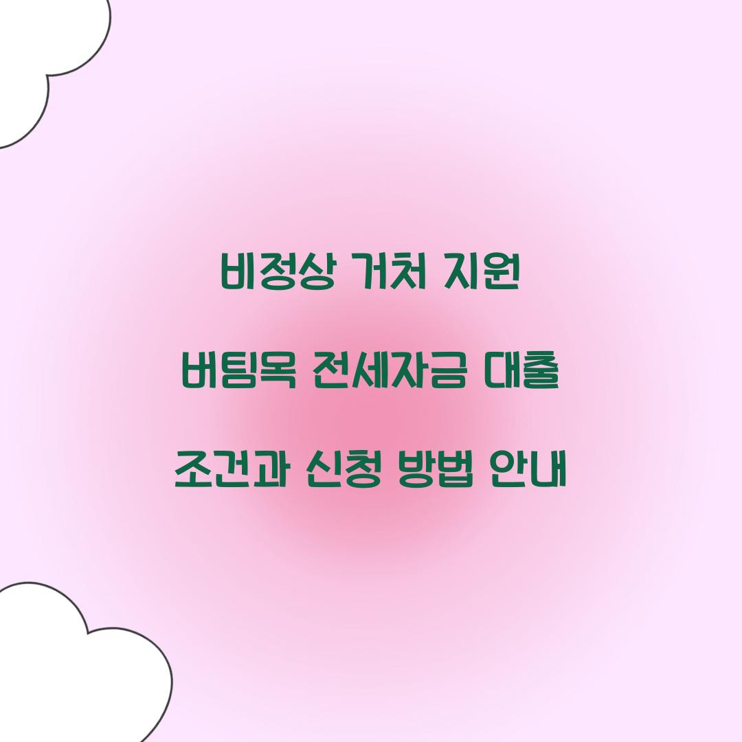 비정상 거처 지원 버팀목