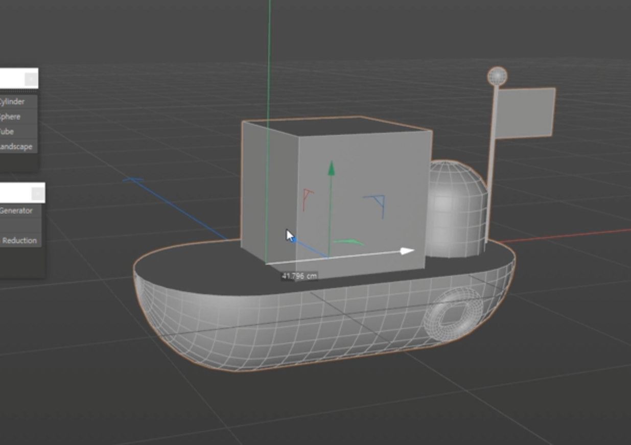 Null 오브젝트 하나로 모델링한 배 전체를 움직일 수 있다