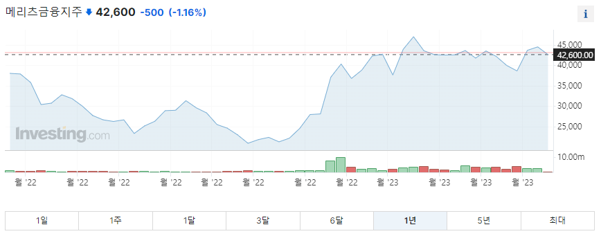 메리츠 금융지주 주가그래프