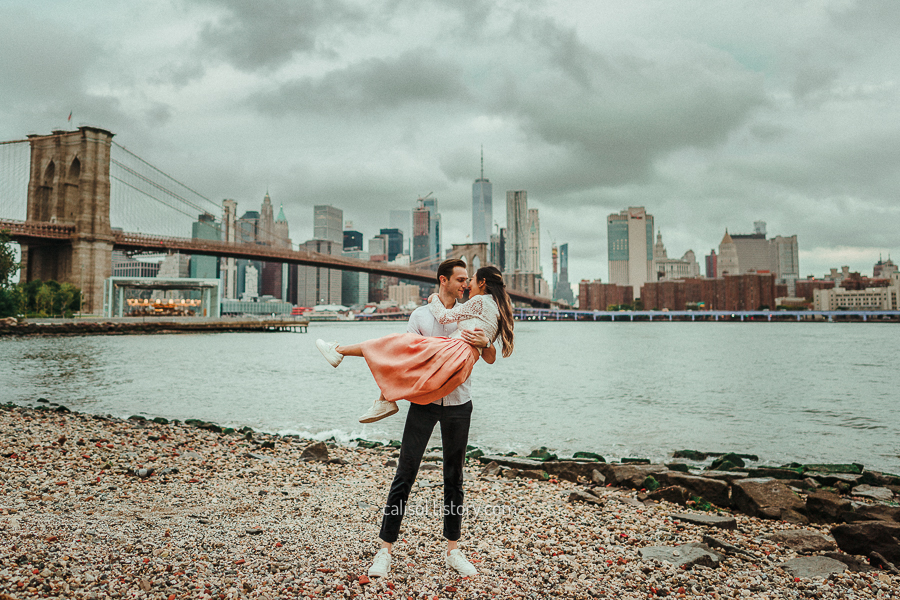 생활 한복 뉴욕 여행 브루클린 브릿지 커플 사진