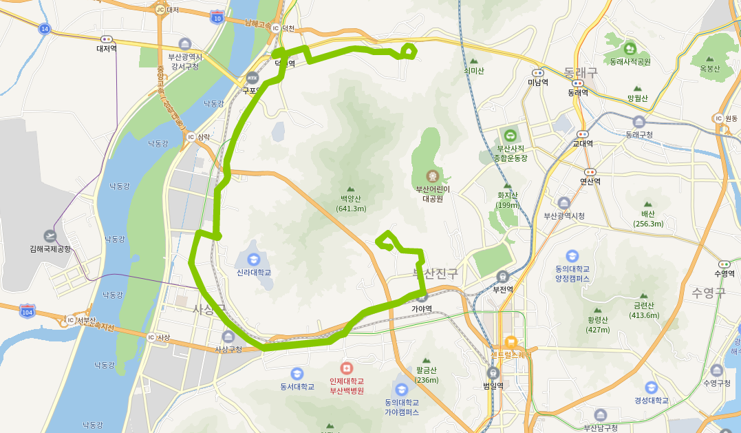  부산 169번버스 노선, 시간표 : 당감동, 개금역, 사상역, 구포,신만덕
