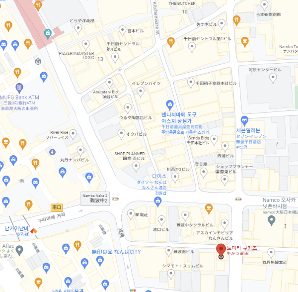 토미타 난바점 위치&#44; 구글 맵