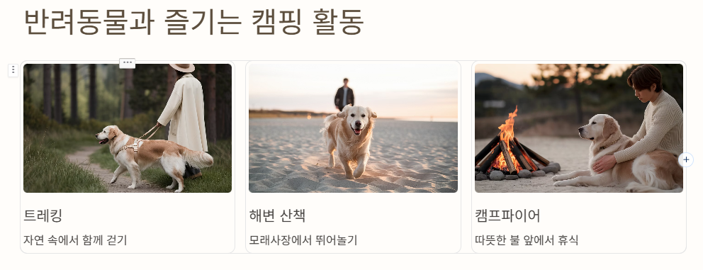 반려동물과 즐기는 캠핑활동