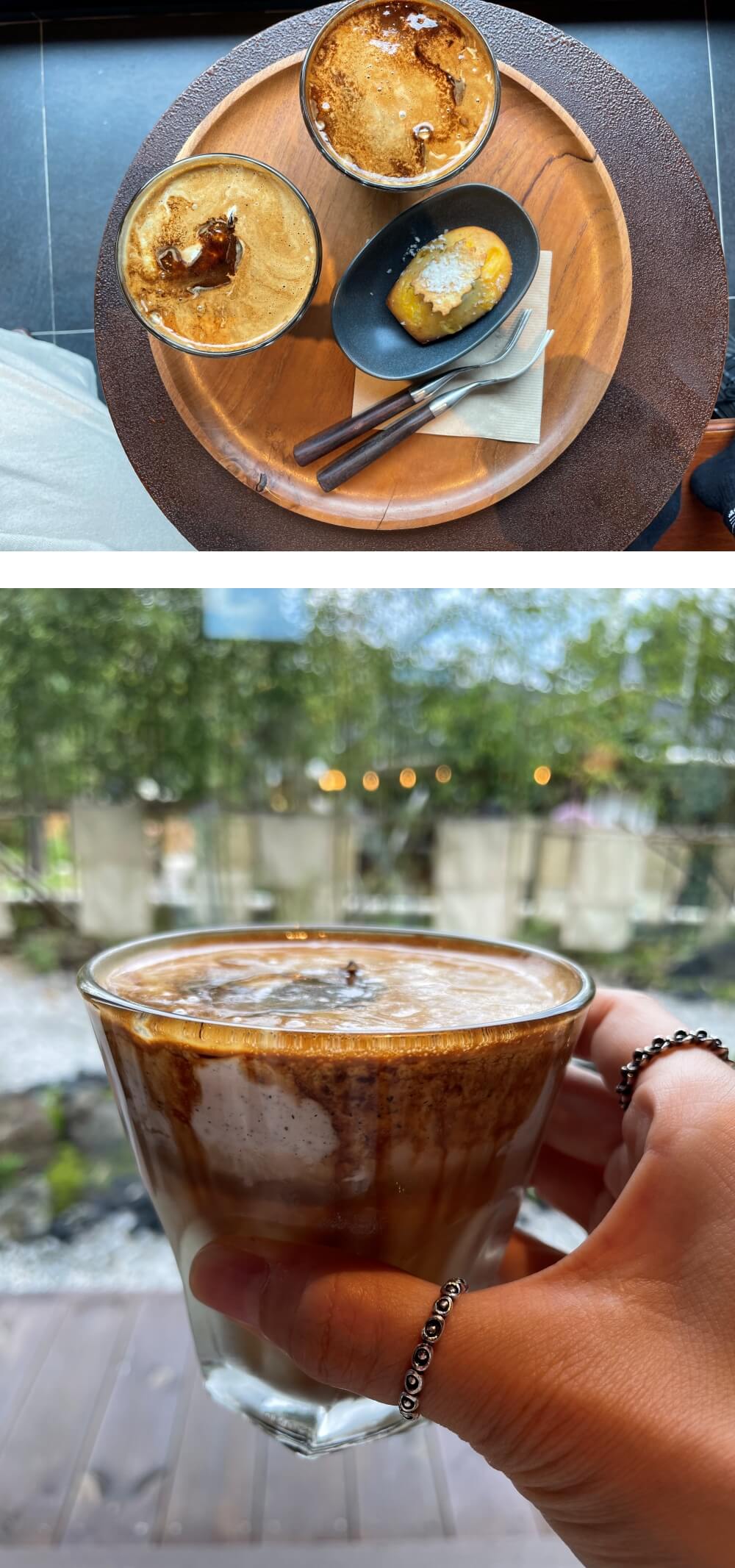 강릉-카페-툇마루-커피-흑임자-라떼-모습