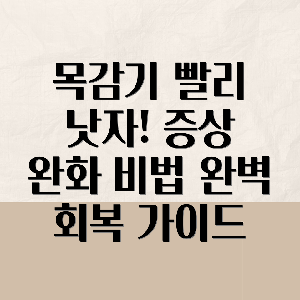 목감기 빠른 회복