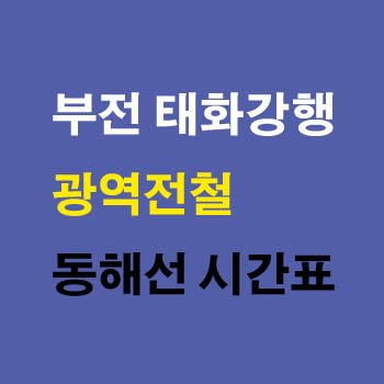 부전에서 태화강행 평일 오전 동해선 광역전철 기차 시간표 정차역
