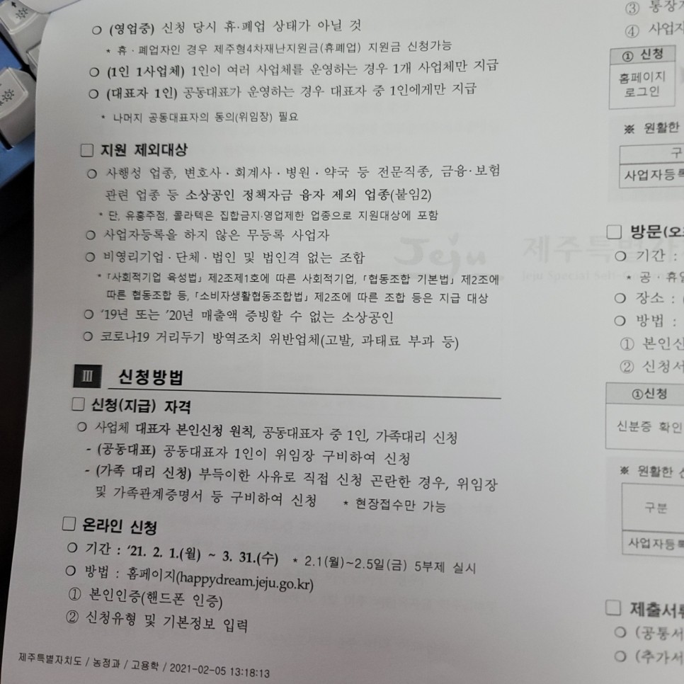 제주 소상공인 재난지원금 제주형 재난긴급생활지원금(소상공인) 4