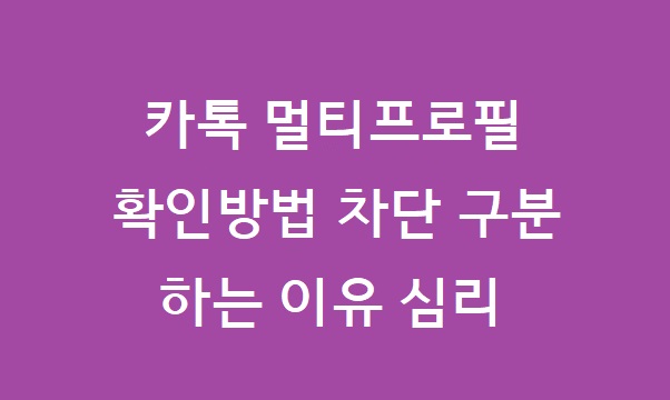 카톡 멀티프로필 확인