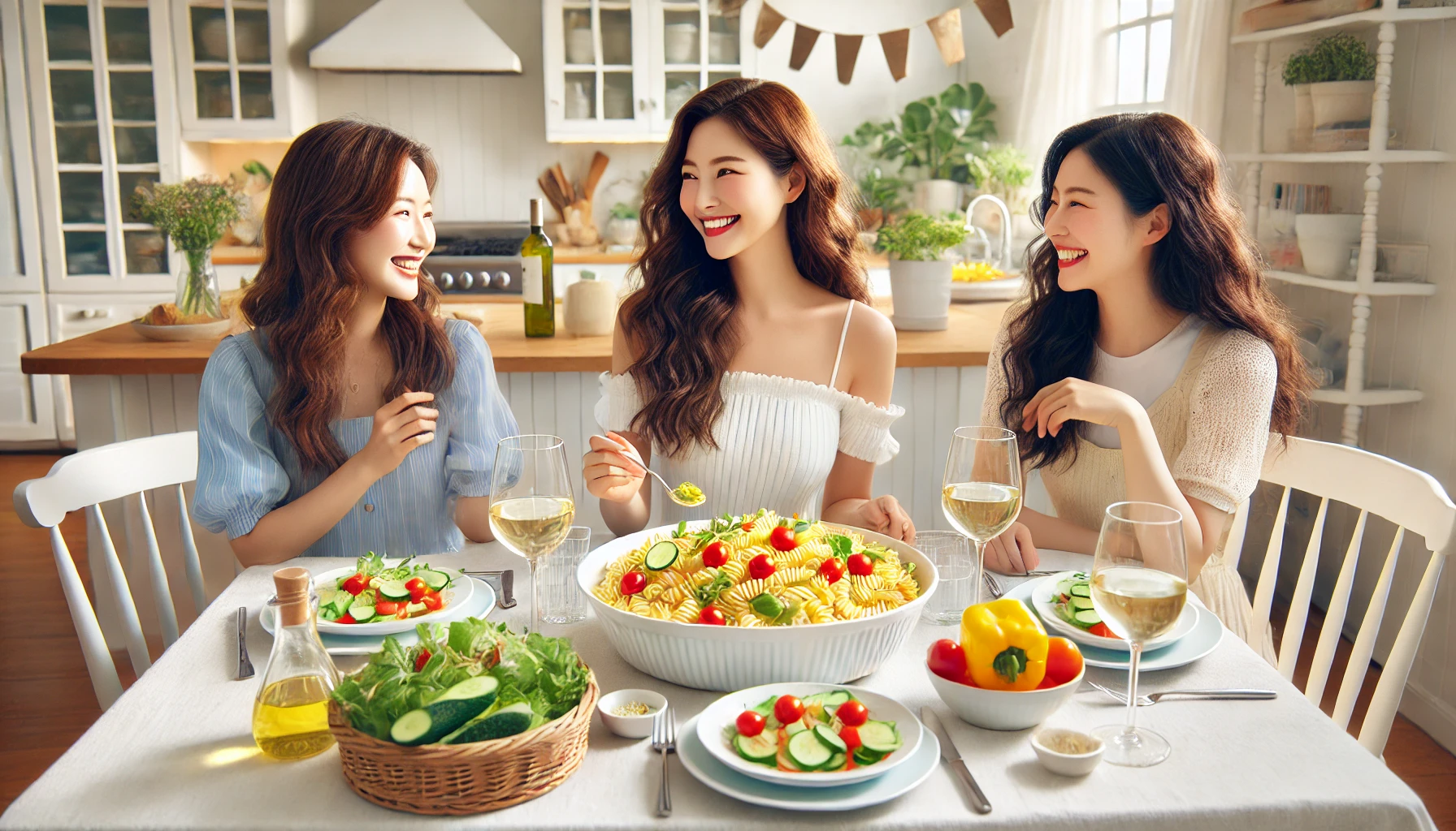 친구와 함께하는 여름 냉 파스타 이미지