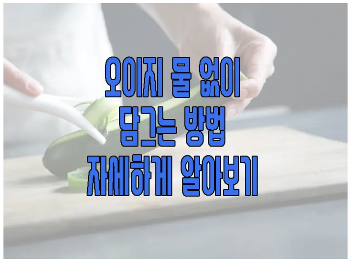 오이지 물 없이 담그는 방법에 관한 글 보러 가기 링크 사진