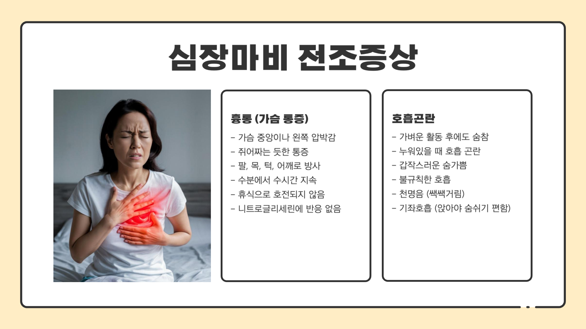 심장마비 전조증상 원인 예방법