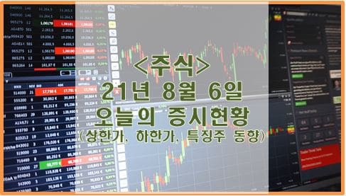  [주식] 21년 8월 6일 오늘의 증시현황 (상한가, 하한가, 특징주)