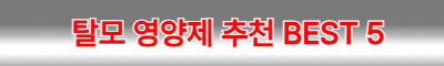 탈모 영양제 BEST 5