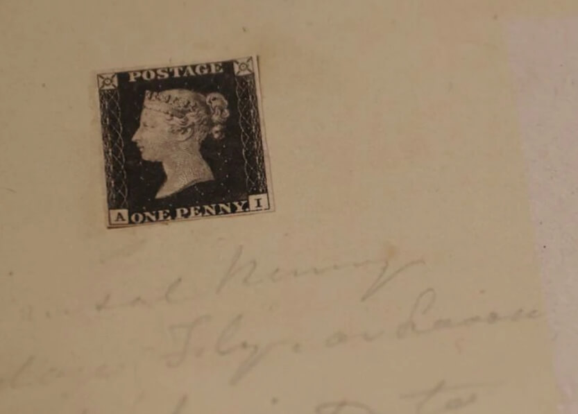  세계 최초 우체국 스탬프 찍힌 페니 블랙 우표 경매에 나와...무려...  VIDEO: From penny post to $8 million as world's first stamp heads for auction