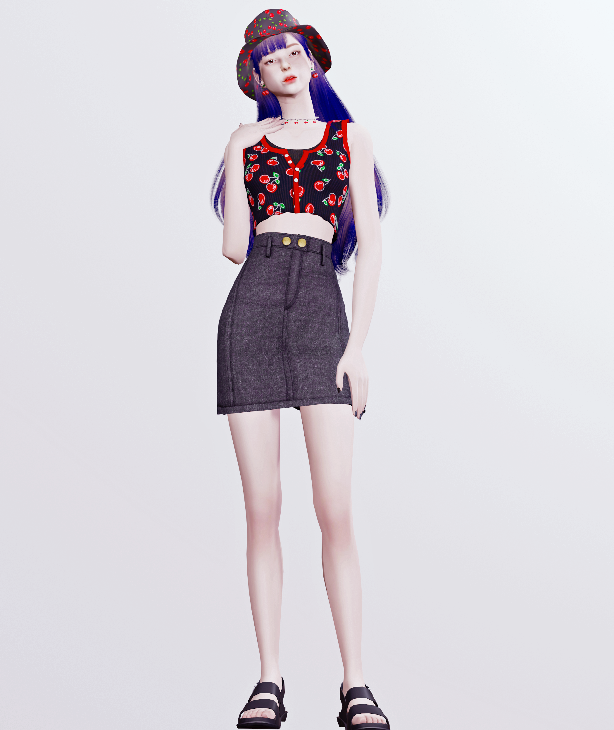acc)summer hat - cc list - undefined - model B acc)summer hat - cc list - undefined - model B
