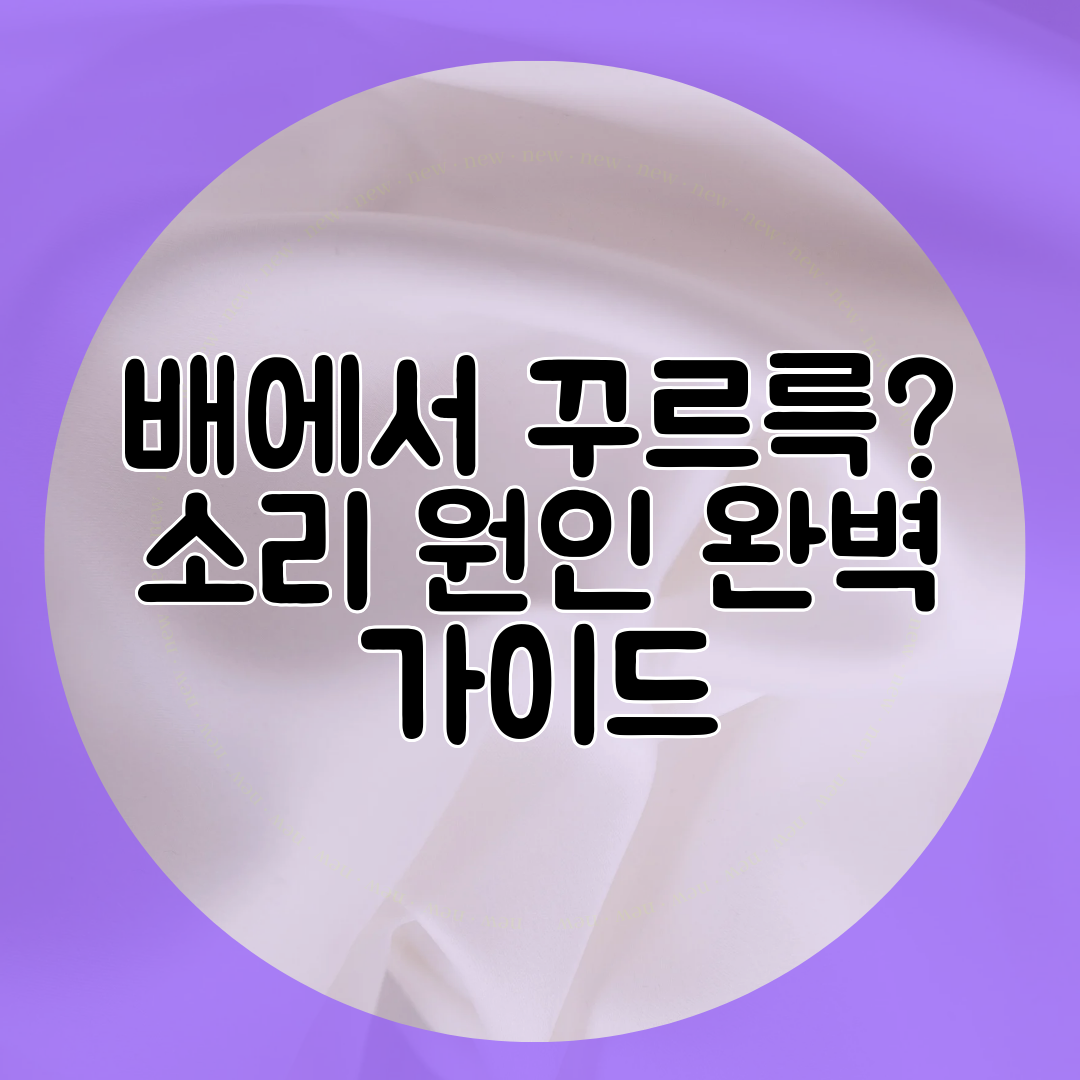 배에서 꾸르륵 소리 원인 완벽 가이드