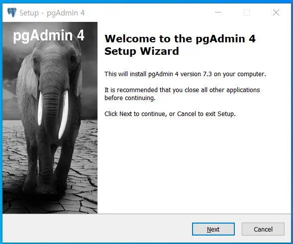 pgadmin4 설치