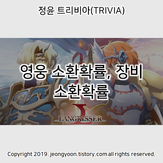  (랑그릿사) 영웅 소환확률, 장비 소환확률