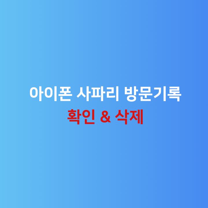  아이폰 사파리 방문기록 - 방문기록 확인하고 삭제 해보자