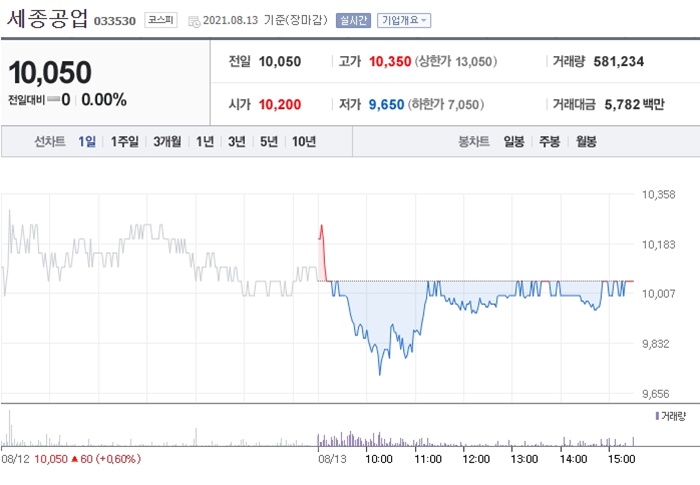 탄소배출권 관련주 세종공업