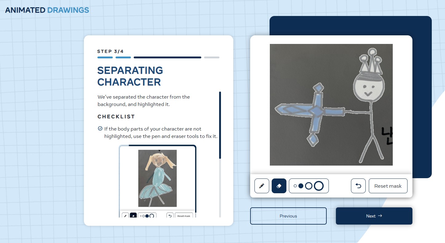 Animated Drawings 사용방법. STEP4. FINDING CHARACTER JOINTS