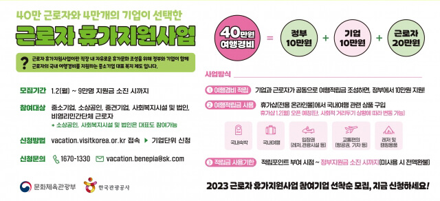 2023 근로자 휴가지원사업 신청