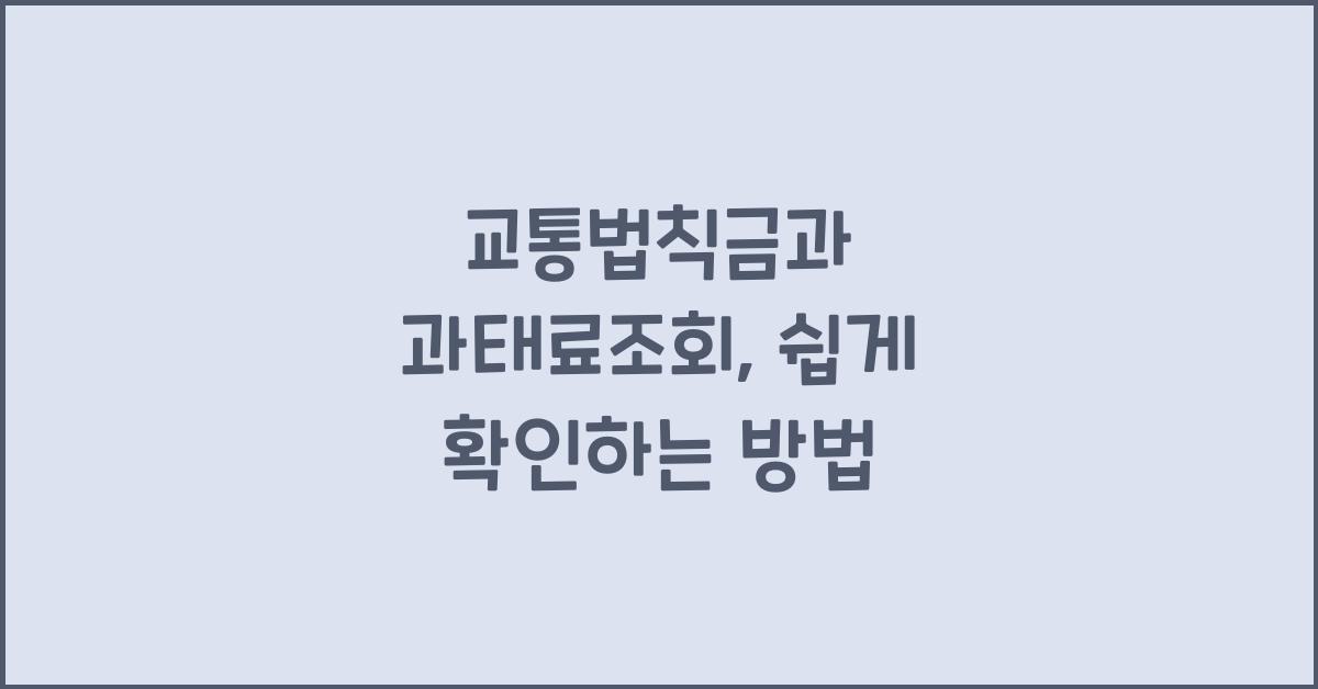 교통법칙금과 과태료조회