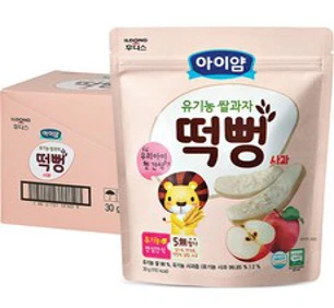 일동후디스 아이얌 유기농 쌀과자 사과떡뻥 30g&#44; 사과맛&#44; 6개