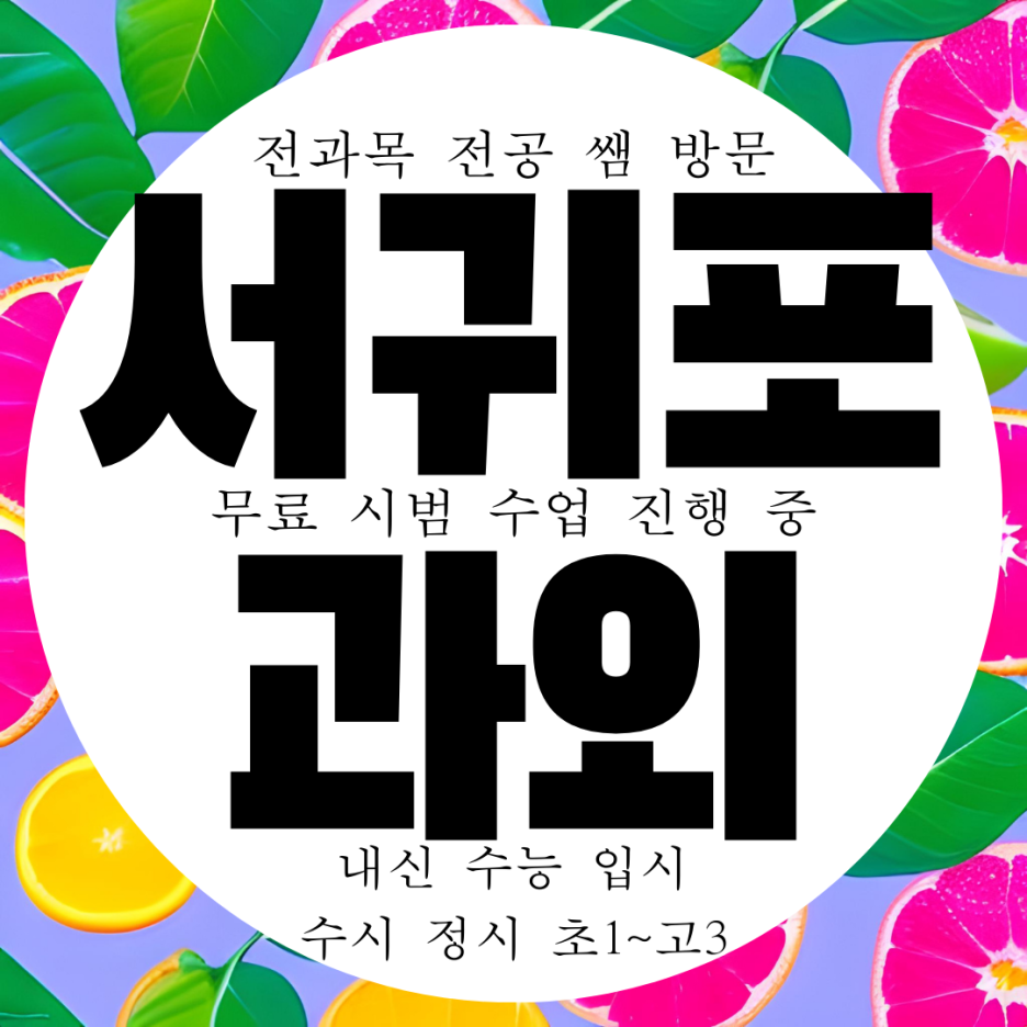  서귀포혁신도시 초중고 전과목과외 다양한 학년과 과목을 대상
