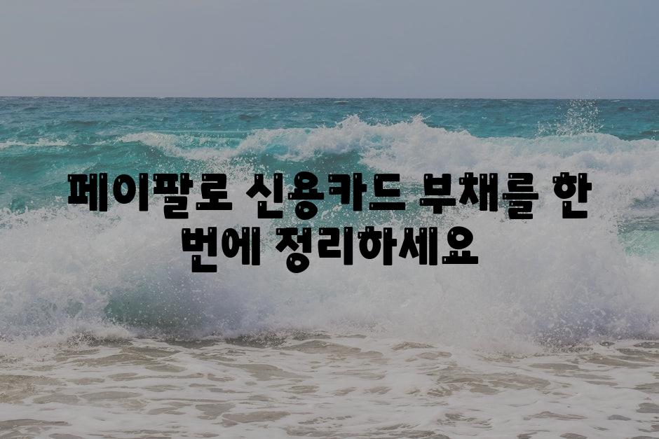 페이팔로 신용카드 부채를 한 번에 정리하세요