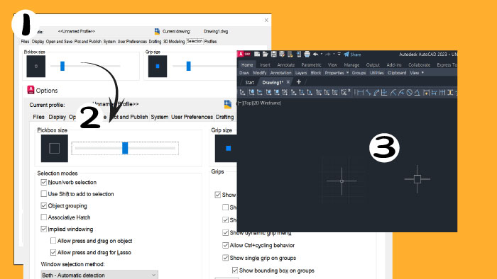 십자커서의 크기를 조절하기