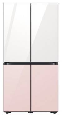 삼성전자 비스포크 4도어 냉장고 글래스 875L 방문설치&#44; 글램 화이트(상단)&#44; 글램 핑크(하단)&#44; RF85C90F155