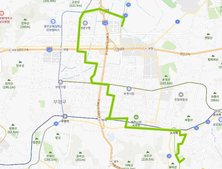  부천 53번 버스 노선 및 시간표[대장동, 계양, 한림병원, 상동역, 중동역, 송내역, 부천역]