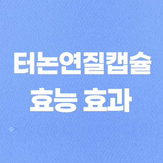  터논연질캡슐 효과, 효능 제대로 알고 복용하자