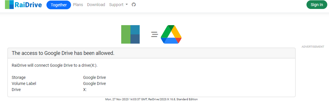 RaiDrive 구글 계정 인증 과정