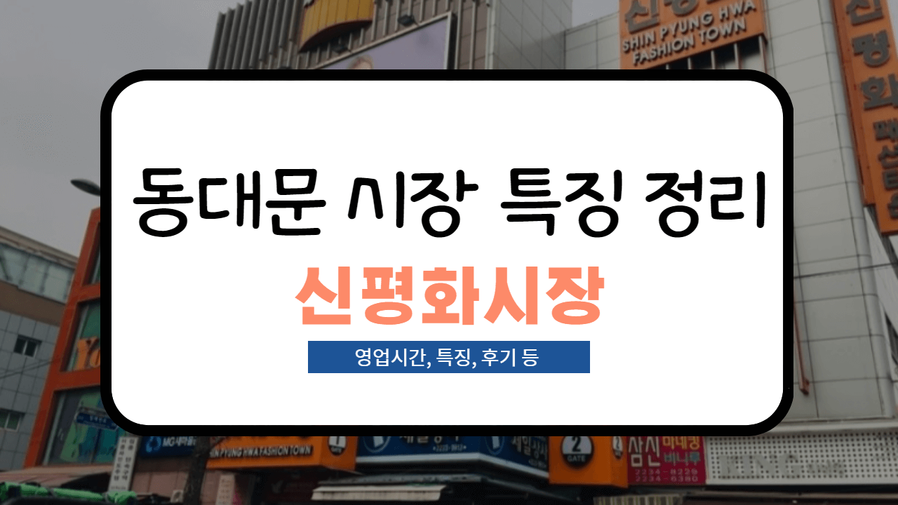 동대문 신평화시장 후기 및 특징 정리