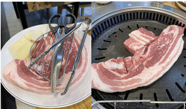 소금에 절인 생 삼겹살 photo