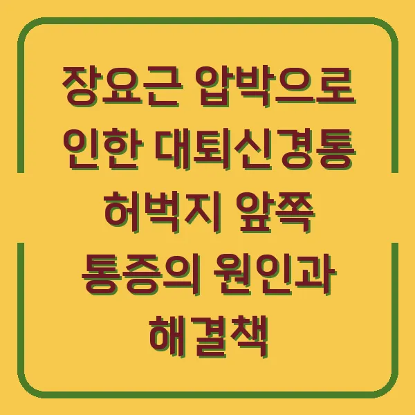 장요근 압박으로 인한 대퇴신경통 허벅지 앞쪽 통증의 원인과 해결책