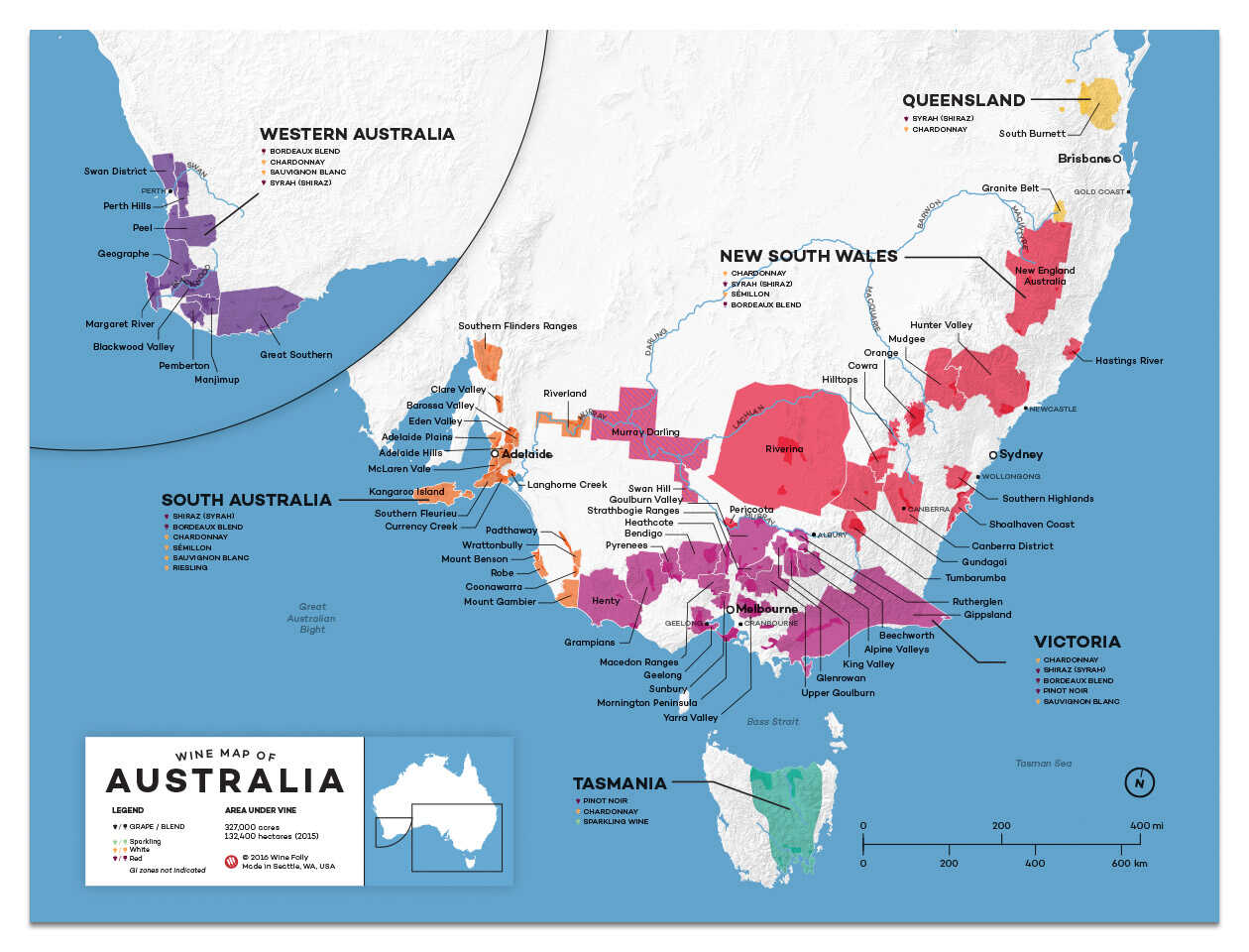 Australia wine map