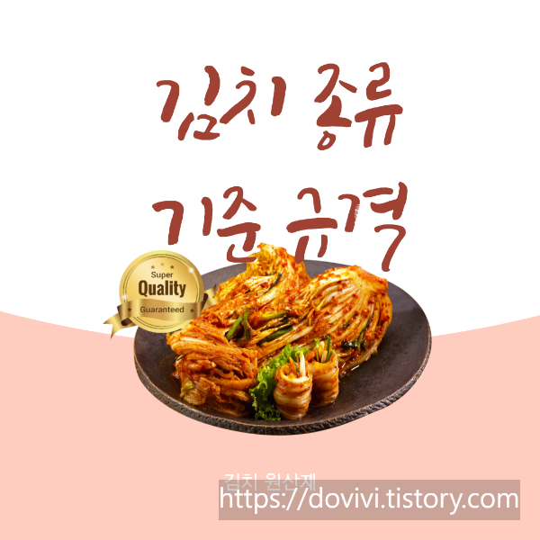  김치 원산지 표시기준 및 종류 및 기준 규겨