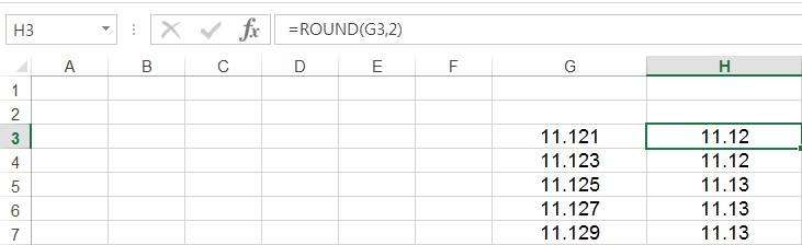 엑셀 반올림 함수 양수