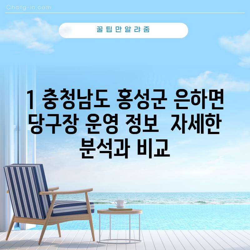 1. 충청남도 홍성군 은하면 당구장 운영 정보:  자세한 분석과 비교