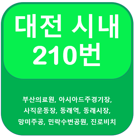  부산 210번 버스 노선 정보, 사직운동장, 동래역