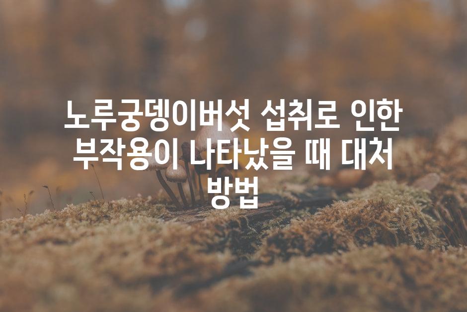 노루궁뎅이버섯 섭취로 인한 부작용이 나타났을 때 대처 방법