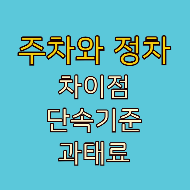 주차와 정차의 차이점&#44; 단속기준&#44; 과태료