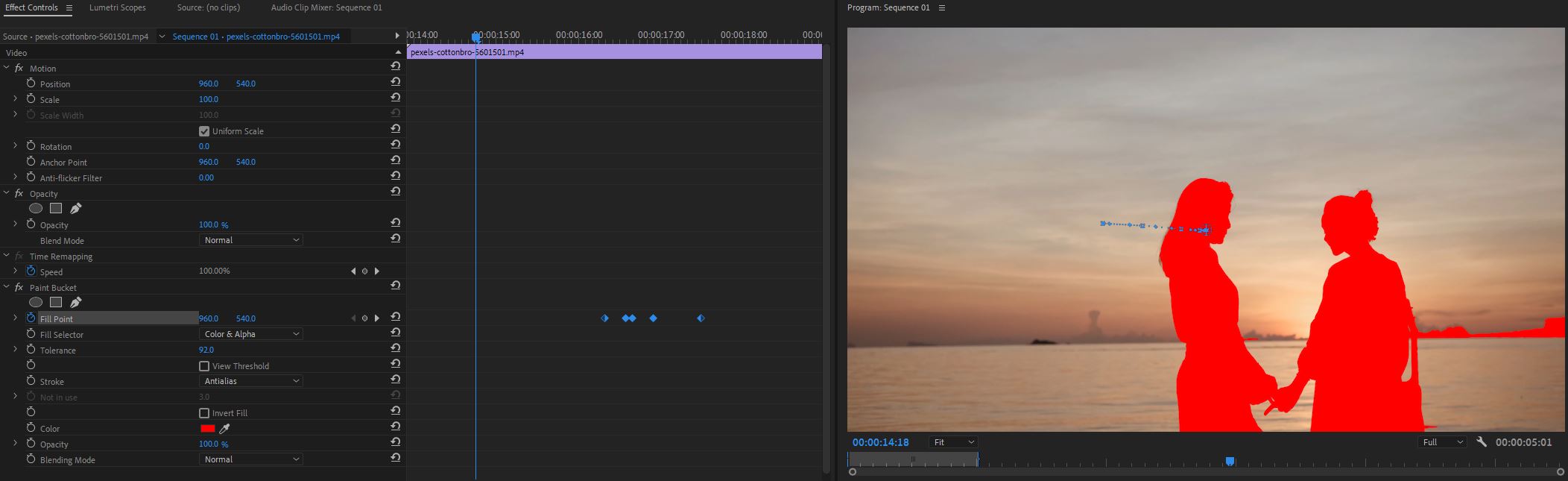 프리미어프로 키프레임 넣은 사진