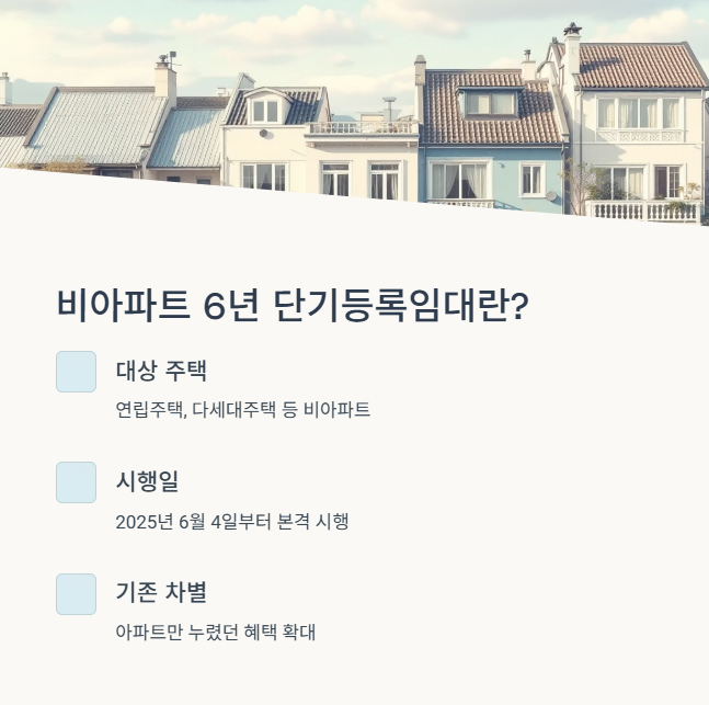 비아파트 6년 단기등록임대 제도란