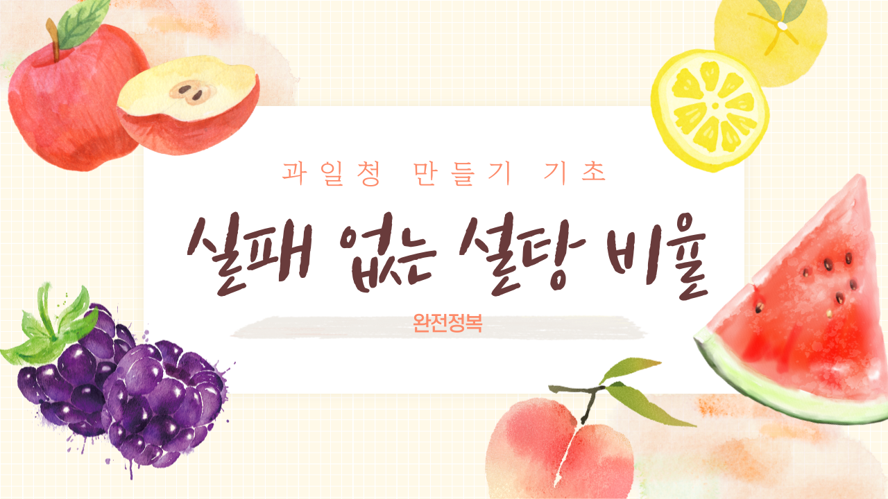 과일청 만들기 기초 – 실패 없는 설탕 비율 완전정복